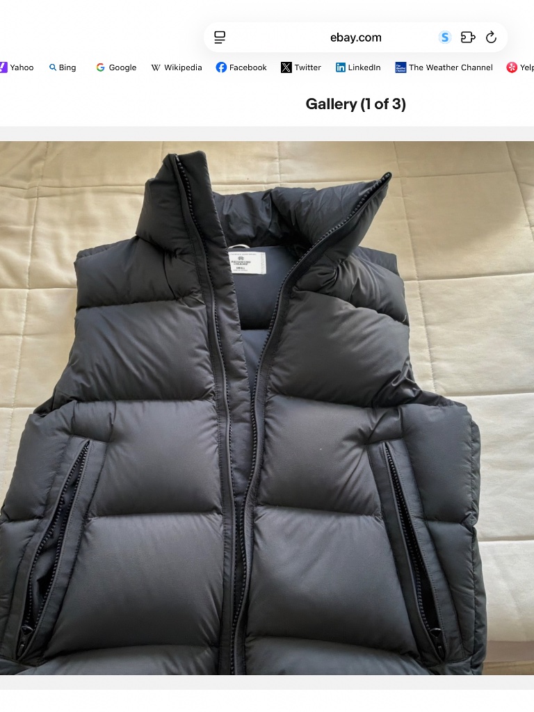 Reigning Champ Matte Ripstop Training Goose Down Vest - Small